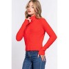 Slickblue Women's Long Sleeve Fluffy Turtleneck Top, Cozy Soft Knit Sweater, Fall Style, Orange, Size S-L - 3 of 4