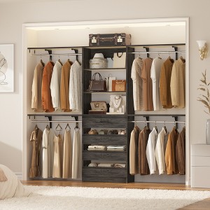 Besiost 8FT Closet Organizer System with 4 Wooden Drawers & Hanging Rods - 1 of 4