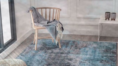 Yellow and Gray Abstract Distressed 5' x 7' Area Rug