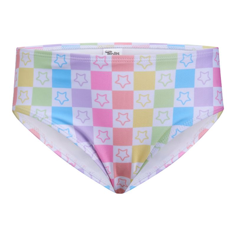 TROLLS Poppy Viva Rainbow Girls UPF 50+ Rash Guard and Bikini Bottom Swimsuit Set Toddler, 3 of 7