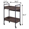 NicBex Mobile Kitchen Island Cart Morden Kitchen Carts on Wheels with Storage with 2-Tier Shelves for Kitchen, Brown - 3 of 4