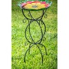 Evergreen Metal Trellis Bird Bath Stand, Scroll - 3 of 4