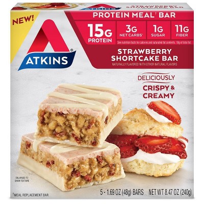 Atkins Strawberry Shortcake Protein Meal Bar - 5pk/8.47oz