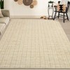 Washable Area Rugs, Modern Plaid Printed Indoor Floor Carpet with Non-Slip Backing, Contemporary Accent Carpet, Stain-Resistant Soft Low Pile Rugs - 2 of 4