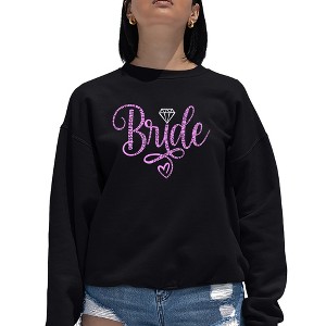 LA Pop Art Women's Word Art Crewneck Sweatshirt - Bride - 1 of 4