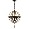 Moshe 3 Light 15.25" Pendant - PND4081 - Black/Brown - Safavieh - 2 of 4