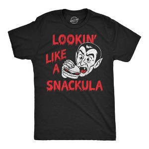 Mens Funny T Shirts Lookin Like A Snackula Sarcastic Vampire Graphic Novelty Halloween Tee For Men - Crazy Dog Men's T Shirt For Halloween Season - 1 of 4