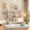 Vynxaria Bookshelf Series 24 in. Wide White Metal 4-Shelf Kids Bookcase with Extra Pocket and Side Pockets - 2 of 4