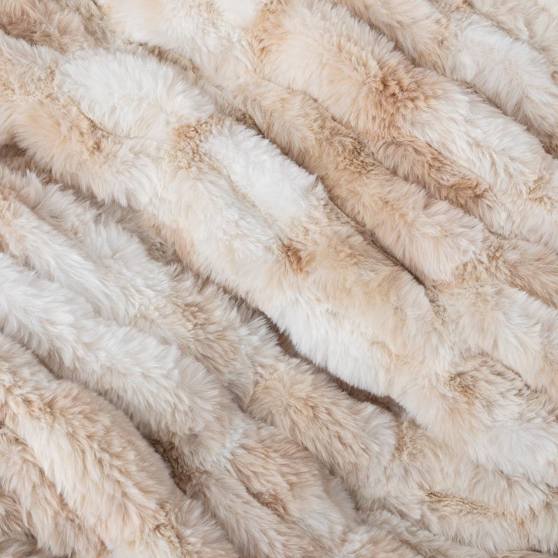 Lavish Home 60x80 Jacquard Faux Fur Blanket, 3 of 12