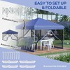 Resenkos Patio Garden Pergola, Pergola Canopy,10' x 10' Pop Up Canopy Tent, Tents for Parties with Wheeled Carry Bag, Blue Dark Blue - 4 of 4