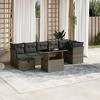 vidaXL 8 Piece Patio Sofa Set with Cushions - Gray Poly Rattan - 2 of 4