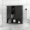 Black Bathroom Over Toilet Storage Cabinet Wall Cabinet Organizer with 2 Door Adjustable Shelves Wooden Modern Bathroom - 4 of 4