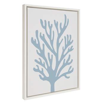18" x 24" Sylvie Abstract Coral Ocean Blue Framed Canvas by Creative Bunch White - Kate & Laurel All Things Decor