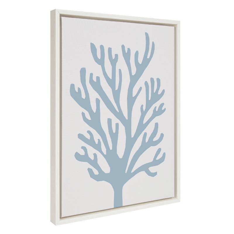 18&#34; x 24&#34; Sylvie Abstract Coral Ocean Blue Framed Canvas by Creative Bunch White - Kate &#38; Laurel All Things Decor, 1 of 8