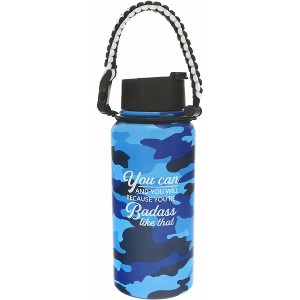 Pavilion Gift Company - Badass - 32 oz Stainless Steel Water Bottle with Paracord Survival Handle - Portable Drinkware - 1 of 4