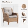 Buenhomino Patio Wicker Chairs Set of 2, Patio Rattan Dining Chairs with 4-inch Seat Cushions, High Back and Curved Armrest for Garden Backyard Deck - 4 of 4