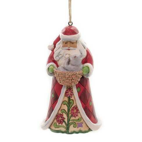 Jim Shore Santa With Cat In Basket - 4.5 Inches - Ornament - 6003357 ...