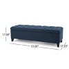 Vynxaria Contemporary Button-Tufted Storage Ottoman with Diamond Stitching and Birch Legs,Light Blue - 4 of 4
