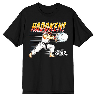 Street Fighter Classic Ryu Hadouken Men's Black T-shirt-XS