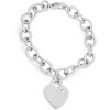 Steeltime Ladies stainless steel rolo heart bracelet adorned with swarovski crystals. Color Options: Silver, Gold - 2 of 4