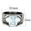 Slickblue Women’s Oblong CZ Ring with Celtic Band in Polished Stainless Steel, size 5–10 - 2 of 4