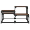 vidaXL Brown Oak Engineered Wood Coffee Table - Metal Frame Accent Center with Multi-Level Display, Adjustable Feet for Living Room/Office - 4 of 4