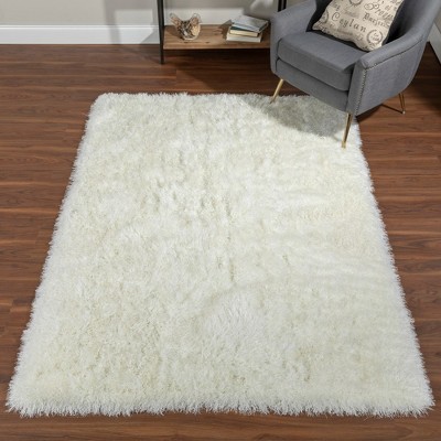 Ivory Tufted Shag Rectangular 8' x 10' Synthetic Rug