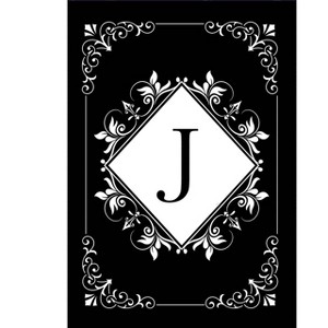 Briarwood Lane Double Sided House Flag 40x28 For Outdoor Black and White Monogram J House Flag - 1 of 4