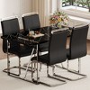 NicBex 5 PCS/7 PCS MDF Dining Table Set,4/6 PU Chairs with C-Tube Metal Legs for Dining Meeting Room - 2 of 4