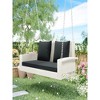 50"2-Person Wicker Hanging Porch Swing with Chains - 3 of 4
