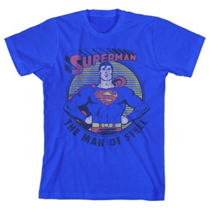 Superman Man of Steel Youth Royal Blue Graphic Tee - 1 of 2