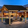 EROMMY 11x12 FT Hardtop Gazebo with Waterproof Asphalt Roof and Solid Wood Frame - 3 of 4