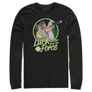 Men's Star Wars Luke St. Patrick's Day Who Needs Luck When You Have The Force Long Sleeve Shirt - 1 of 4