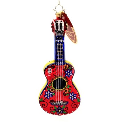 Christopher Radko 7.5" Dia De Los Muertos Guitar Ornament Day Dead Halloween  -  Tree Ornaments