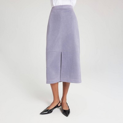 Women's Faux Suede Midi Skirt - A New Day™ Lavender XS