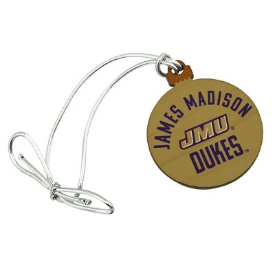 James Madison University Dukes Mini Small Tiny Wood Christmas Tree Holiday Ornament