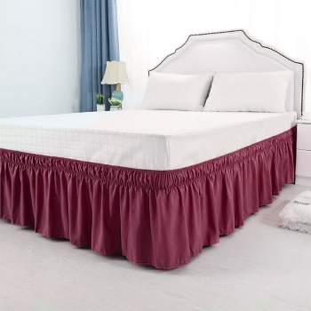 Collections Etc Wrap Around Bed Skirt, Easy Fit Elastic Dust