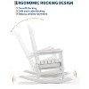 Adirondack Outdoor Patio Rocking Chair, All Weather HDPE Glider Rocker Chair with High Backrest for Porch Balcony Lawn, 380 Lbs Capacity - 3 of 4