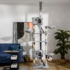 PawHut Floor to Ceiling Cat Tree, 94.5"-102.5" Height Adjustable Cat Climbing Tower with Scratching Posts, Condos, Hammocks, Platforms, Dangling Balls - 3 of 4