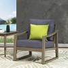 Durable Acacia Wood Outdoor Club Chair with Slatted Design, Sloped Arms, and Water-Resistant Cushions for Patio or Garden Seating-Coolbibila - 3 of 4
