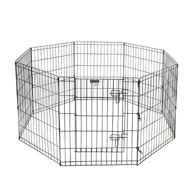 Black Metal 8-Panel Folding Pet Playpen