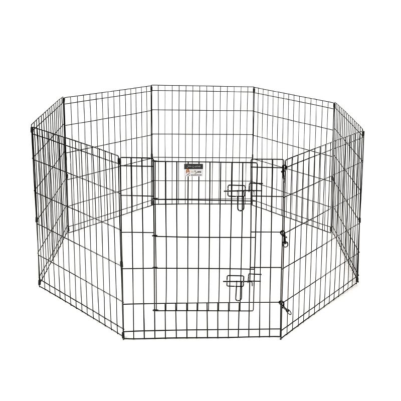 Puppy Playpen - Foldable Metal Exercise Enclosure with Eight 30-Inch Panels - Indoor/Outdoor Fence for Dogs, Cats, or Small Animals by PETMAKER, 5 of 9