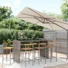 vidaXL Patio Bar Set - 9 Piece Gray Poly Rattan and Solid Wood Acacia Bar Table & Chairs for Garden, Patio, Deck with Tempered Glass Tabletop - 2 of 4
