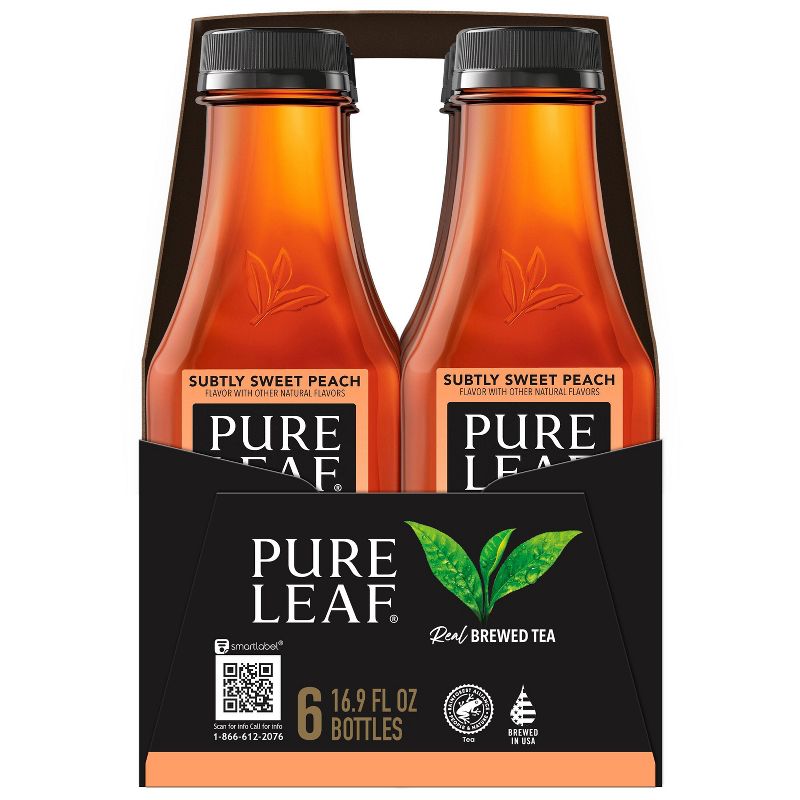 Pure Leaf Subtly Sweet Peach Sweet Tea - 6pk/16.9 fl oz Bottles, 2 of 4