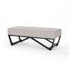 PAGED 47 Inch Ottoman Bench Modern Fabric Bench with Button Tufted Cushion and Irregular Legs for Living Room, Bedroom, Entryway - 2 of 4