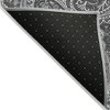 Gray Charcoal And Ivory Paisley Washable Indoor Outdoor Area Rug - 4 of 4