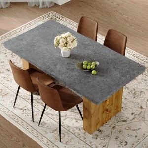 NicBex Dining Table Set for 6 Modern Cozy Rectangle MDF Dining Set with 6 Chairs for Dining Room - 1 of 4