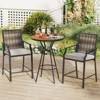 Tangkula Patio Bar Stools Set of 4 w/ Armrest Fabric Seat & Heavy-Duty Metal Frame - 3 of 4