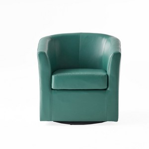 GDFStudio Jackson Contemporary Faux Leather Upholstered Swivel Club Chair - 1 of 4