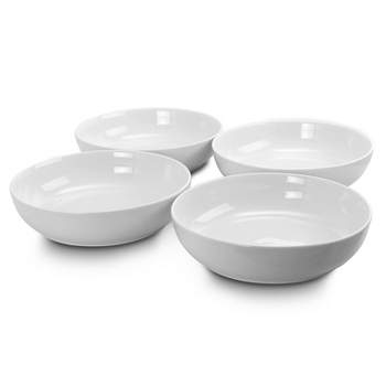 Gibson Home 4 Piece Extra Wide 8.5 in. Stoneware Dinner and Serving Bowls in White